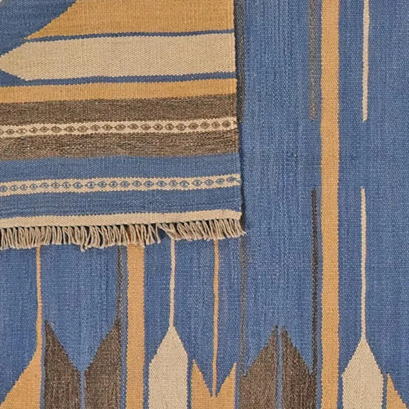 Kelim Gashgai · Handgewebt – Blau, 201x133 cm