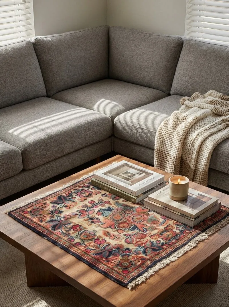 Kashan · Handgeknüpft – Beige, 54x54 cm