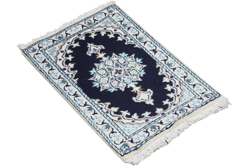 Nain 12La · Handgeknüpft – Blau, 60x39 cm