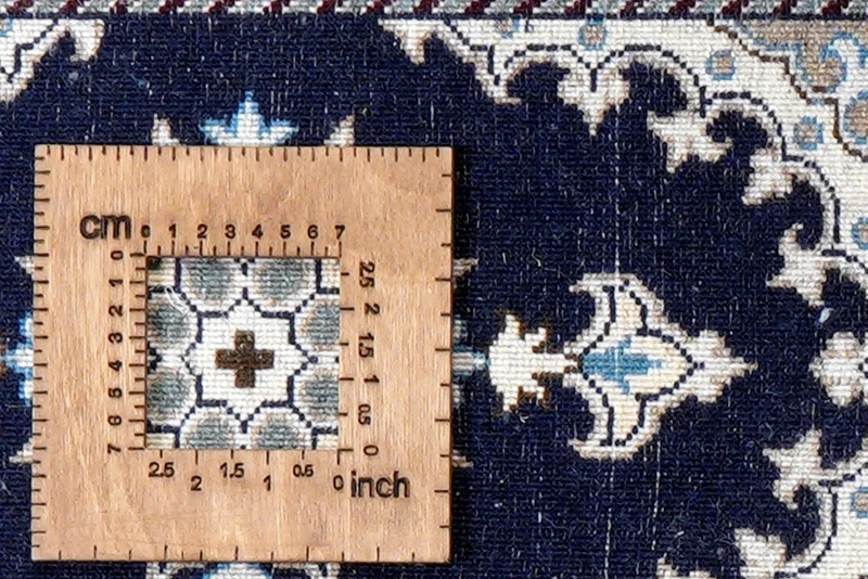 Nain 12La · Handgeknüpft – Blau, 60x39 cm