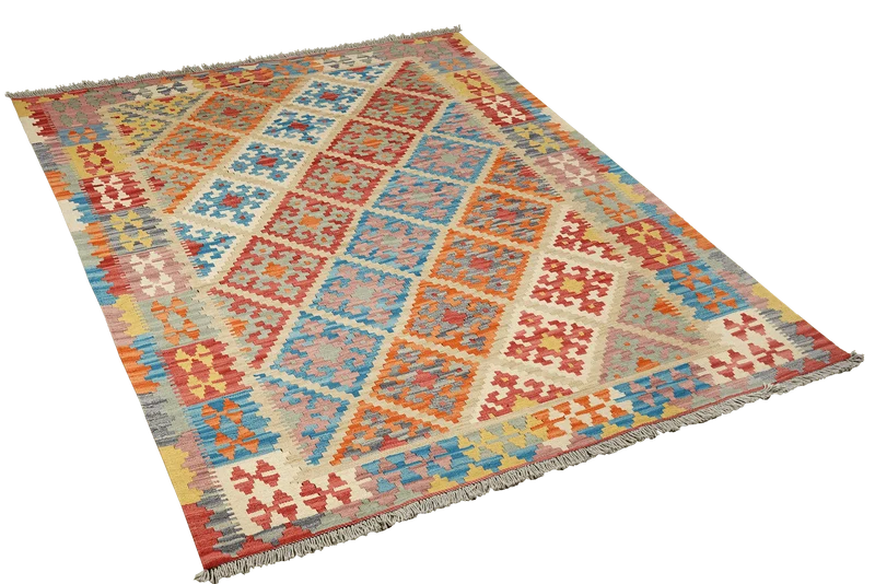 Kelim Gashgai · Handgewebt – Beige, 205x156 cm
