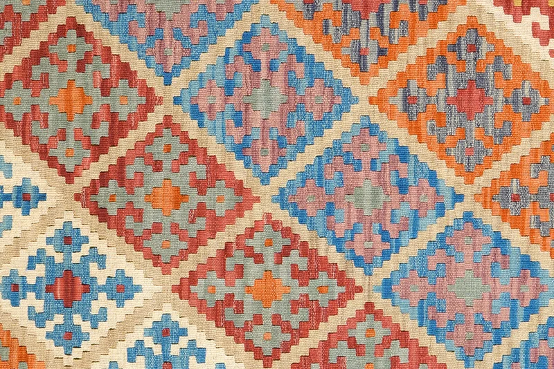 Kelim Gashgai · Handgewebt – Beige, 205x156 cm