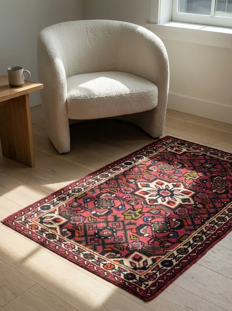 Hosseinabad · Handgeknüpft – Rot, 94x64 cm