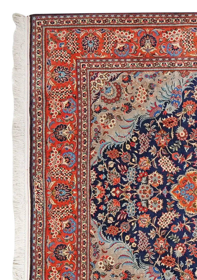 Kashan · Handgeknüpft – Blau, 293x202 cm