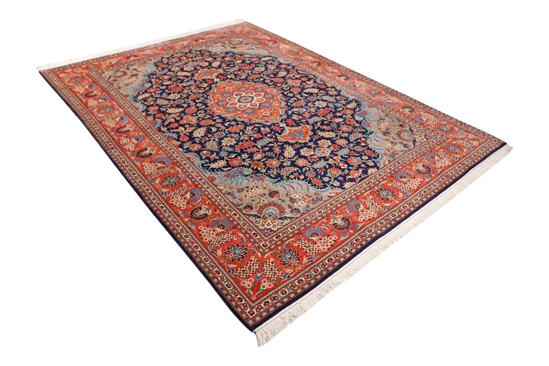 Kashan · Handgeknüpft – Blau, 293x202 cm