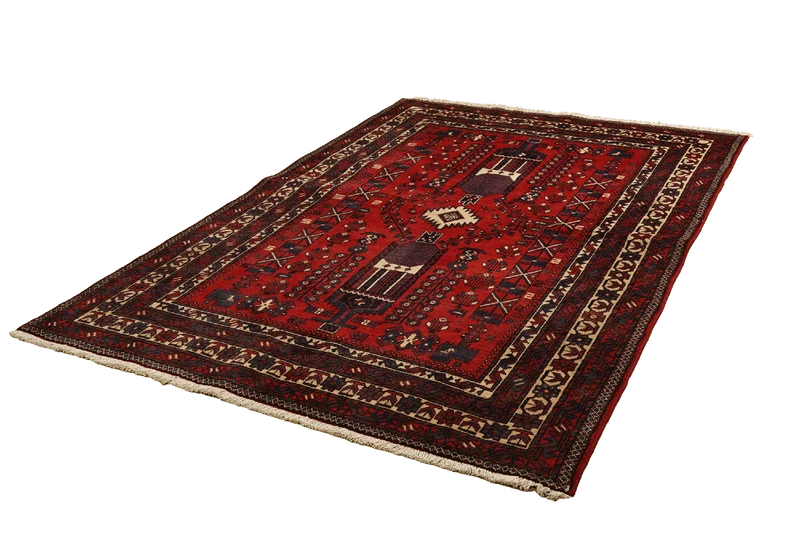 Afshar · Handgeknüpft – Rot, 230x157 cm