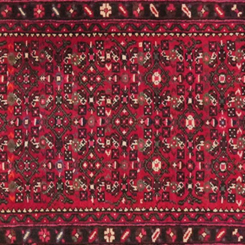 Hosseinabad · Handgeknüpft – Rot, 1397x77 cm