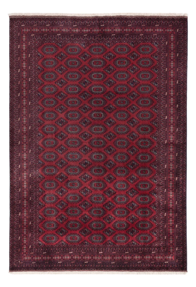 Afghan Teppich 200x296cm - Orientteppich - dunkelrot