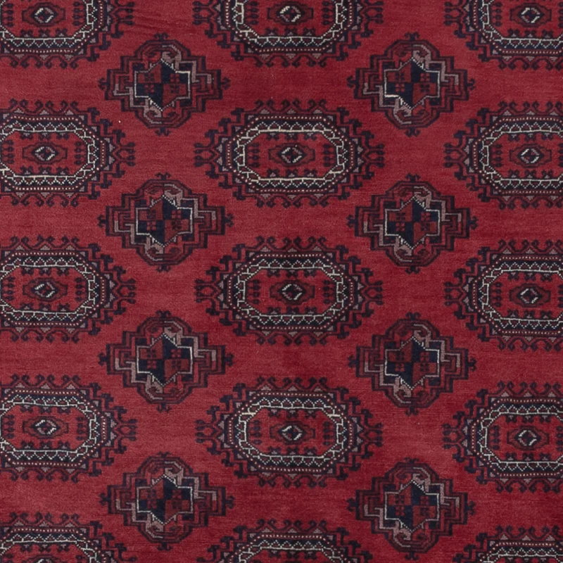 Afghan Teppich 200x296cm - Orientteppich - dunkelrot
