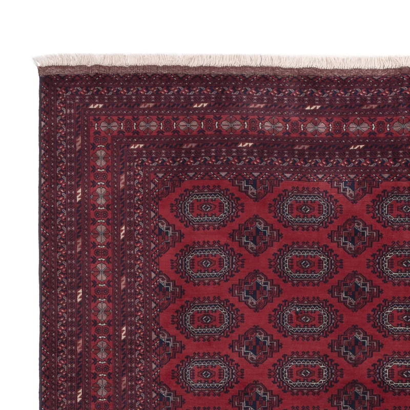 Afghan Teppich 200x296cm - Orientteppich - dunkelrot