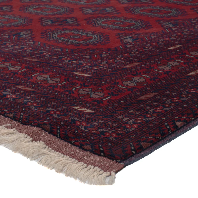 Afghan Teppich 200x296cm - Orientteppich - dunkelrot