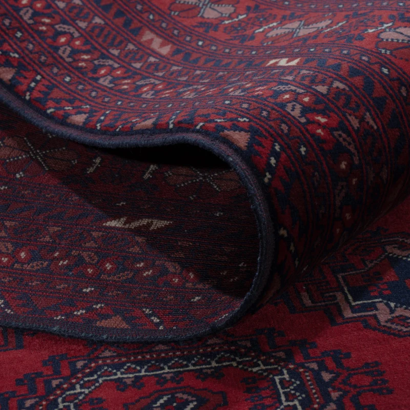 Afghan Teppich 200x296cm - Orientteppich - dunkelrot