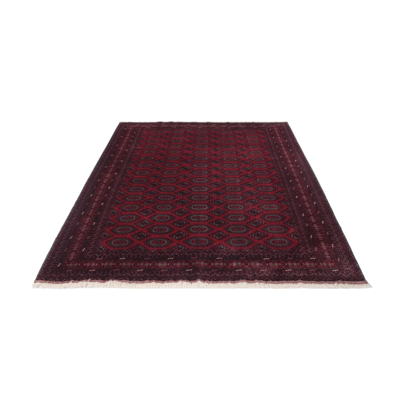 Afghan Teppich 200x296cm - Orientteppich - dunkelrot