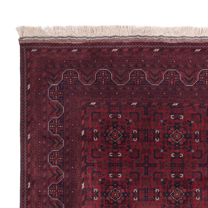 Afghan Teppich 199x298cm - Orientteppich - dunkelrot