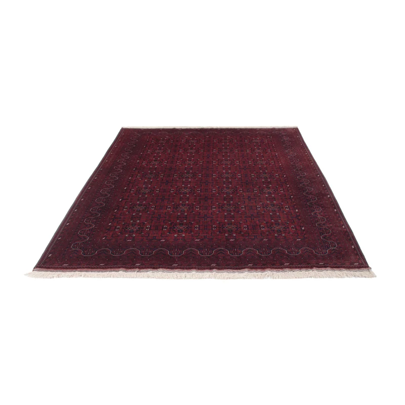 Afghan Teppich 199x298cm - Orientteppich - dunkelrot