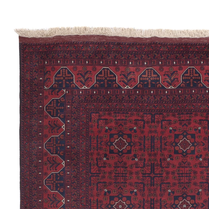 Afghan Teppich 199x299cm - Orientteppich - dunkelrot