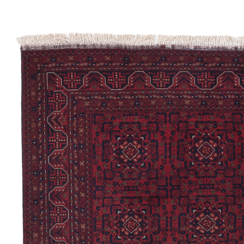 Afghan Teppich 196x283cm - Orientteppich - dunkelrot