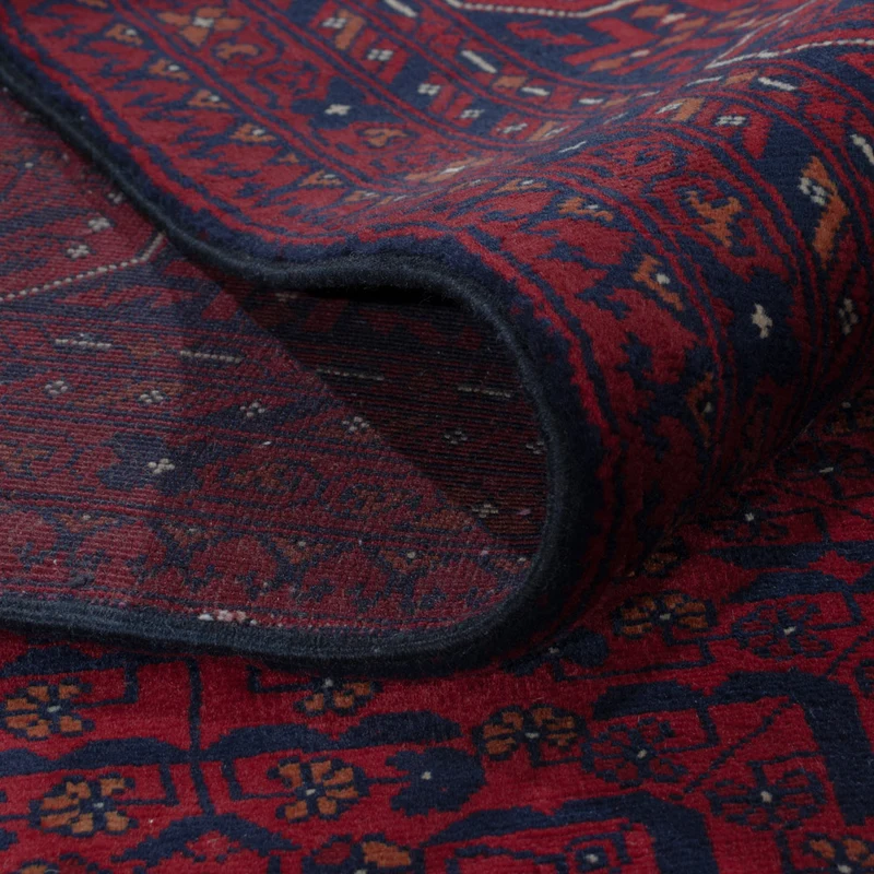 Afghan Teppich 196x283cm - Orientteppich - dunkelrot