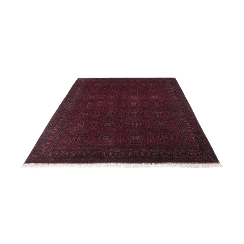 Afghan Teppich 196x283cm - Orientteppich - dunkelrot