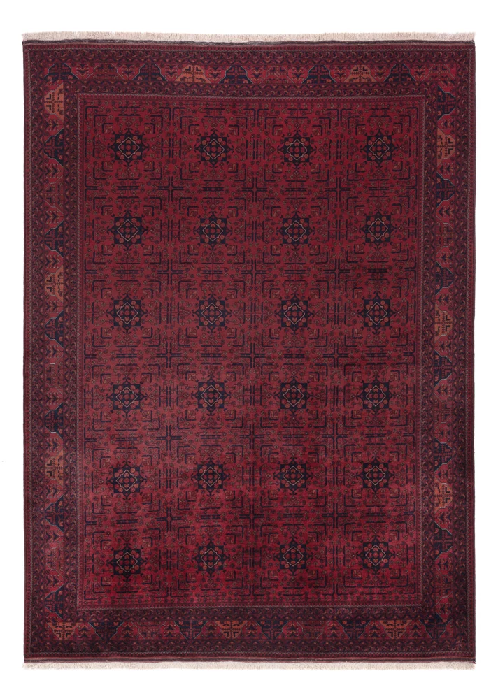 Afghan Teppich 199x281cm - Orientteppich - dunkelrot