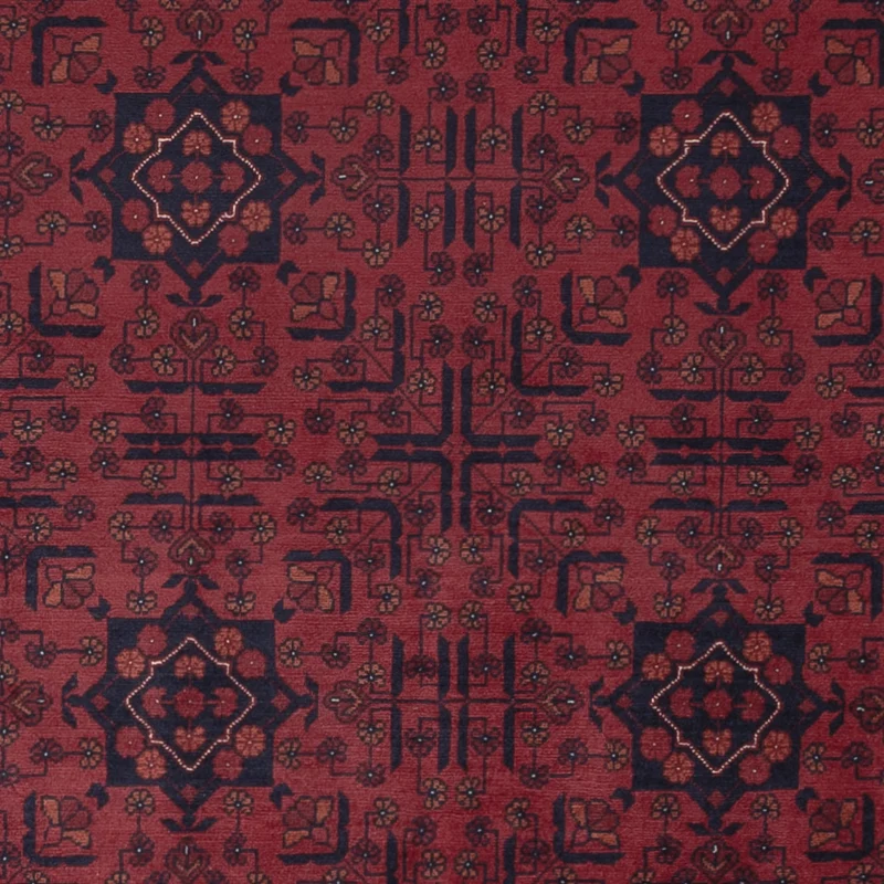 Afghan Teppich 199x281cm - Orientteppich - dunkelrot