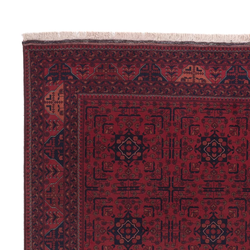 Afghan Teppich 199x281cm - Orientteppich - dunkelrot