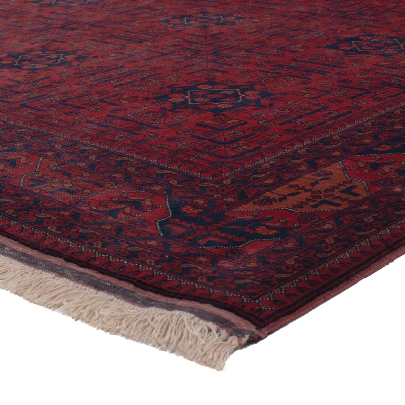 Afghan Teppich 199x281cm - Orientteppich - dunkelrot