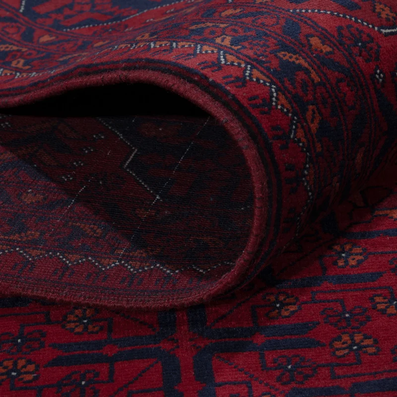 Afghan Teppich 199x281cm - Orientteppich - dunkelrot