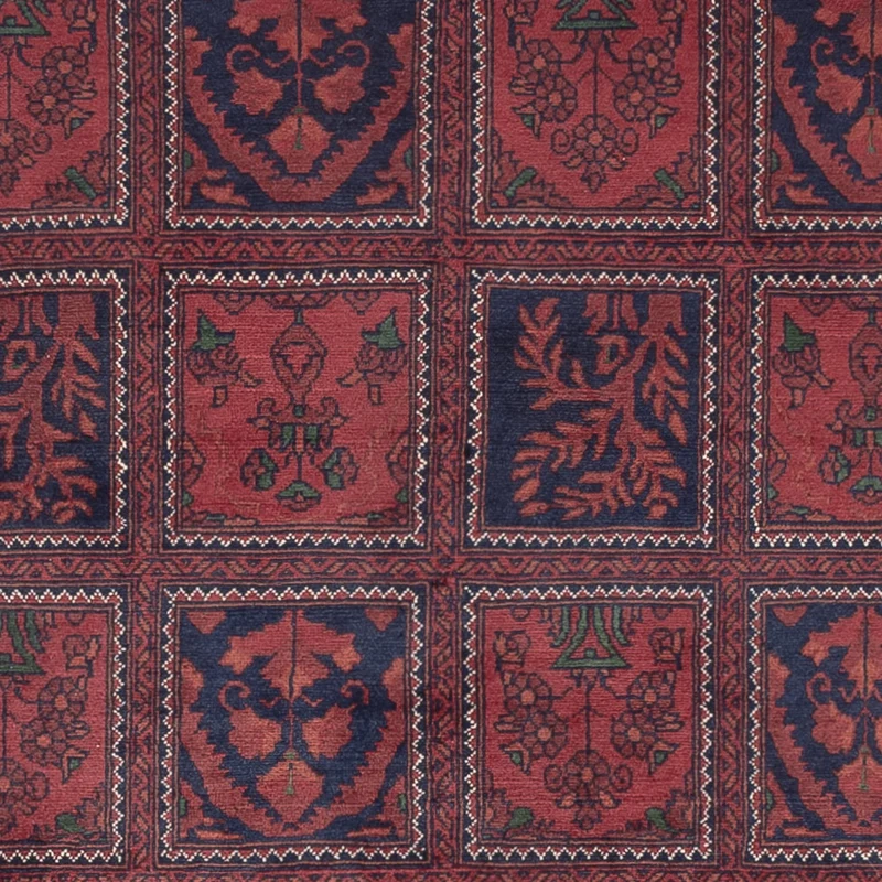 Afghan Teppich 195x285cm - Orientteppich - dunkelrot