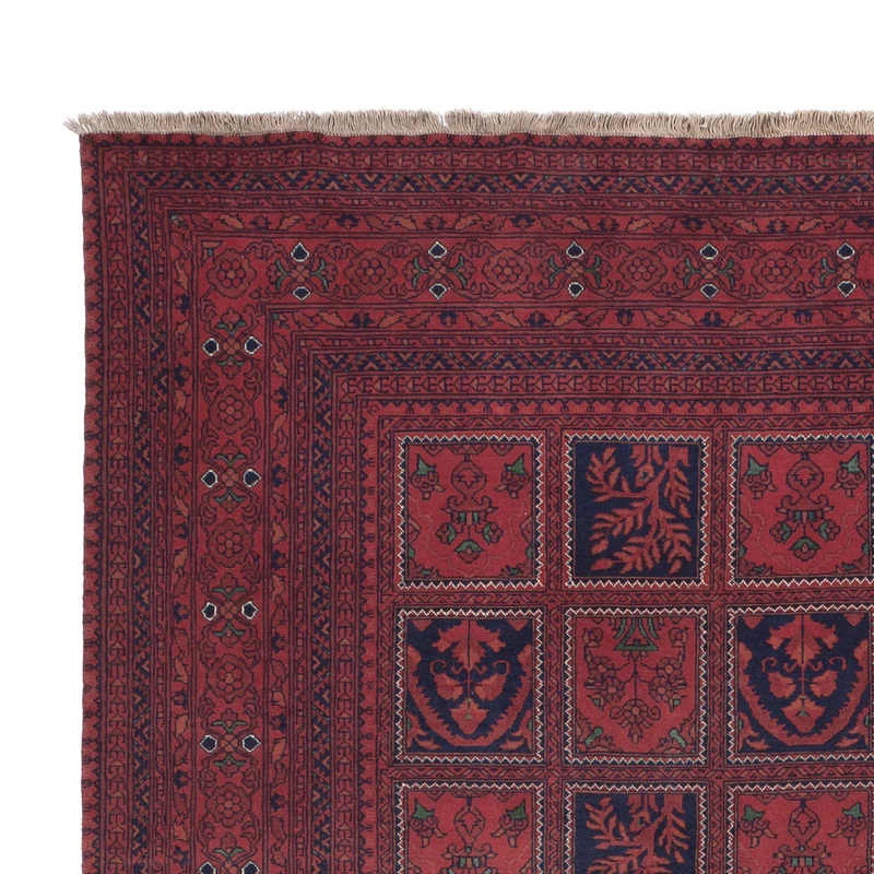 Afghan Teppich 195x285cm - Orientteppich - dunkelrot