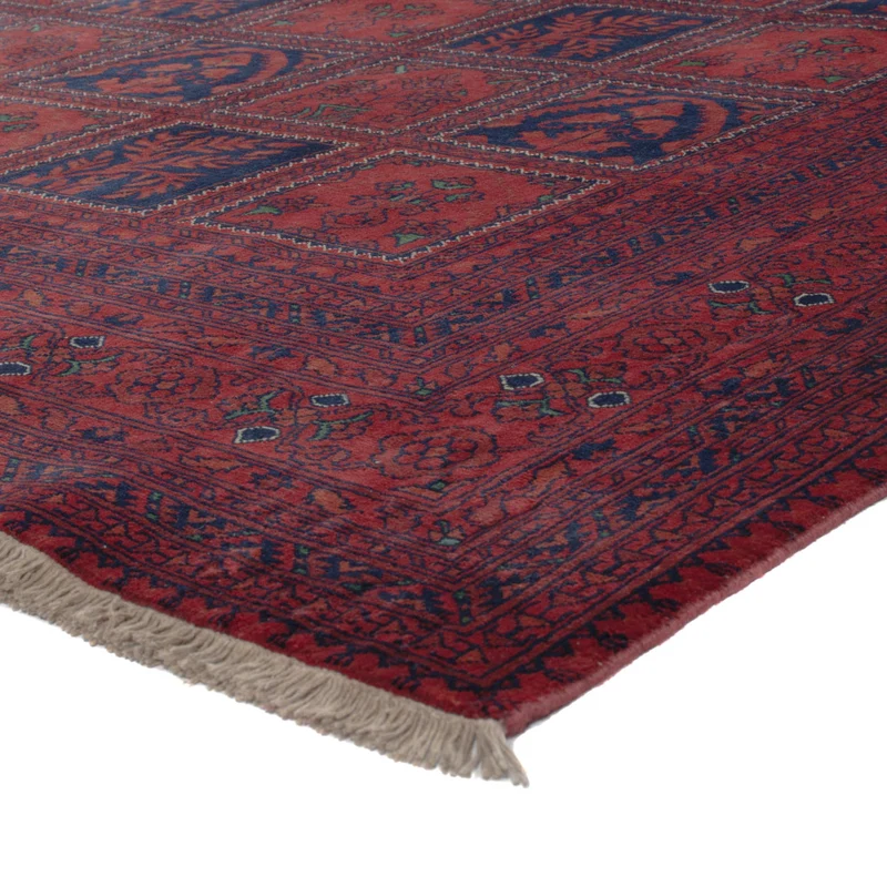 Afghan Teppich 195x285cm - Orientteppich - dunkelrot