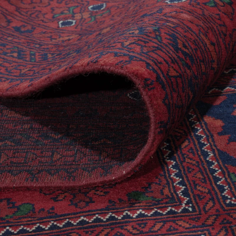Afghan Teppich 195x285cm - Orientteppich - dunkelrot