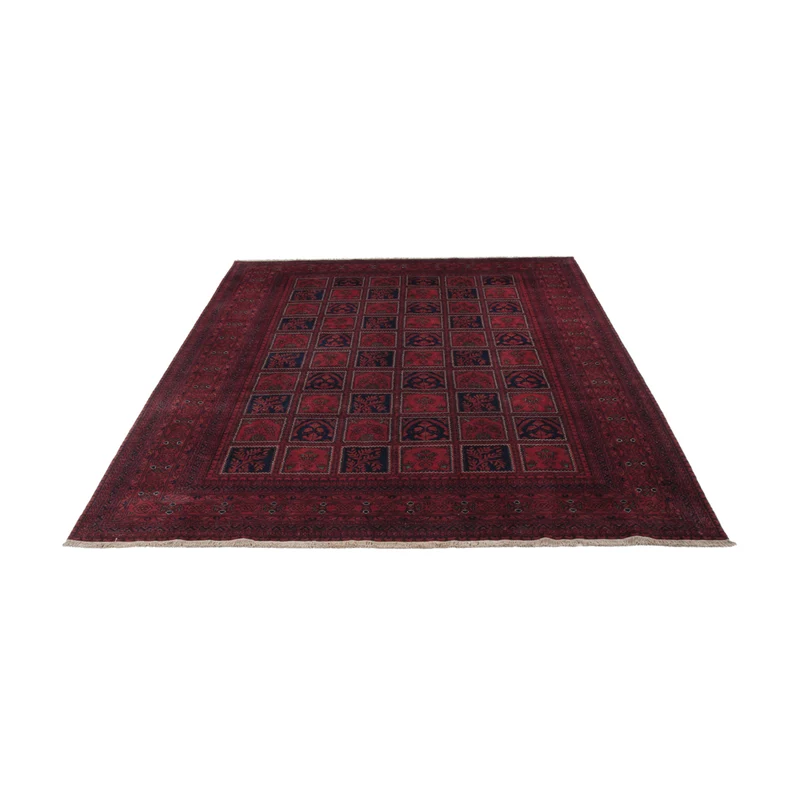 Afghan Teppich 195x285cm - Orientteppich - dunkelrot