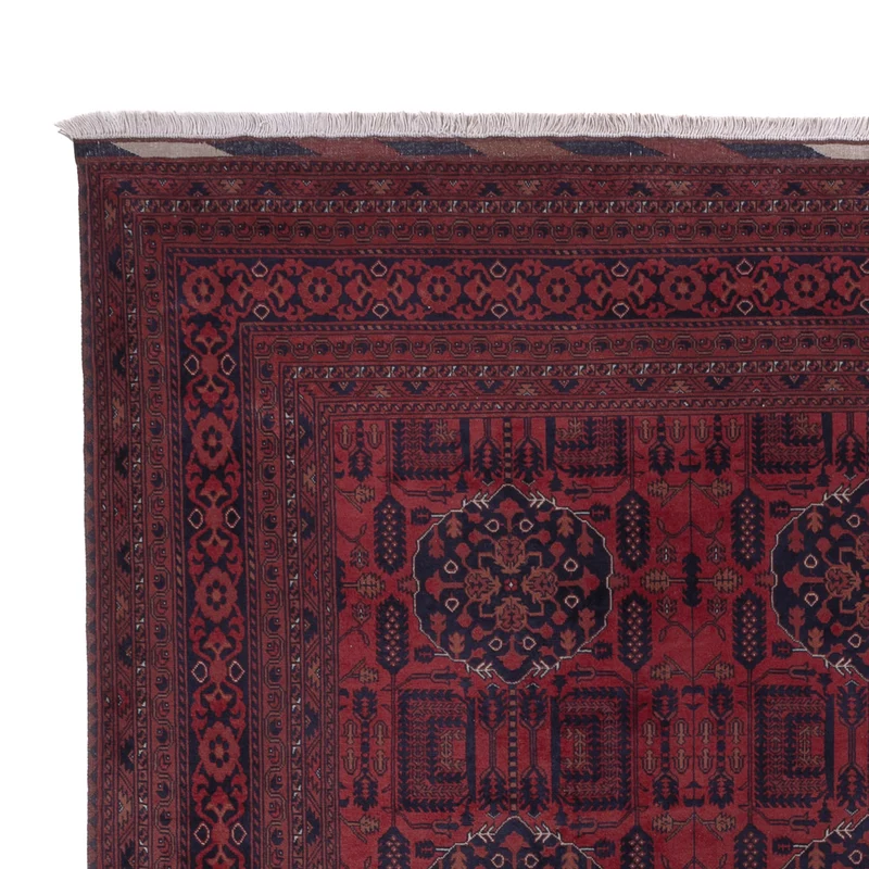 Afghan Teppich 200x296cm - Orientteppich - dunkelrot