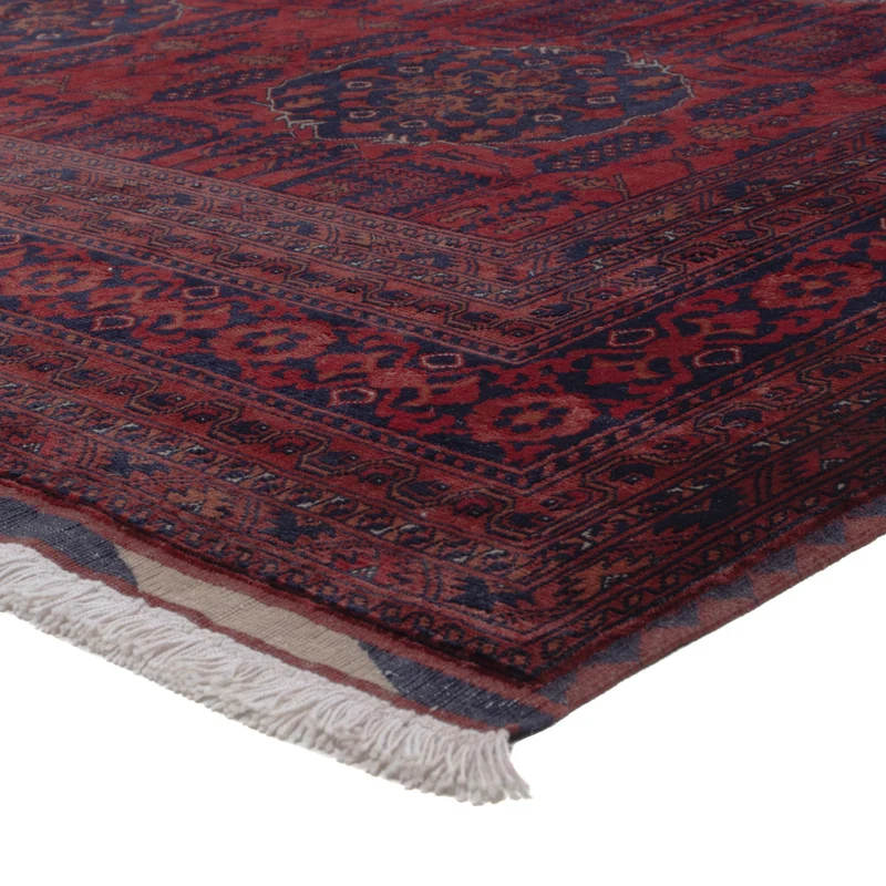 Afghan Teppich 200x296cm - Orientteppich - dunkelrot