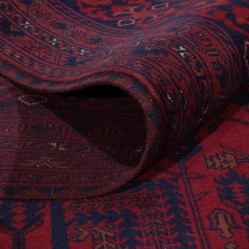 Afghan Teppich 200x296cm - Orientteppich - dunkelrot