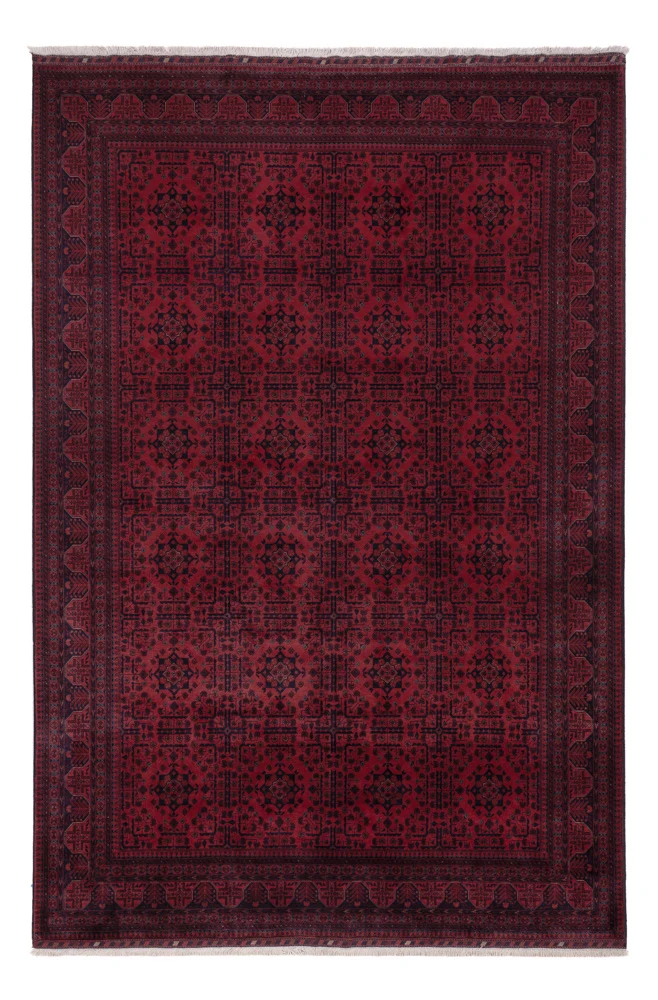 Afghan Teppich 202x293cm - Orientteppich - dunkelrot