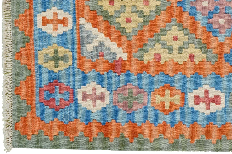 Kelim Gashgai · Handgewebt – Orange, 127x84 cm