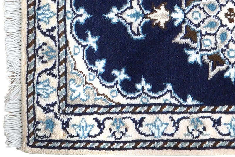Nain 12La · Handgeknüpft – Blau, 60x40 cm
