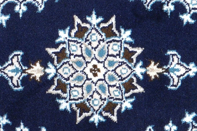 Nain 12La · Handgeknüpft – Blau, 60x40 cm
