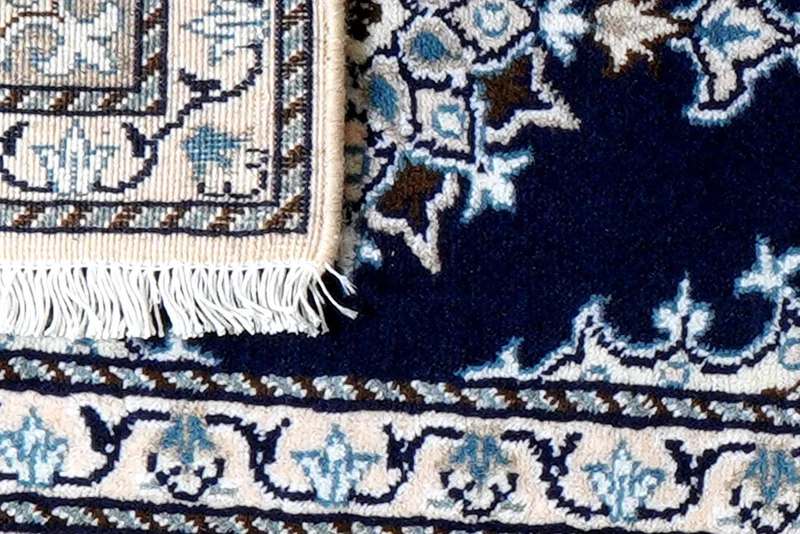 Nain 12La · Handgeknüpft – Blau, 60x40 cm