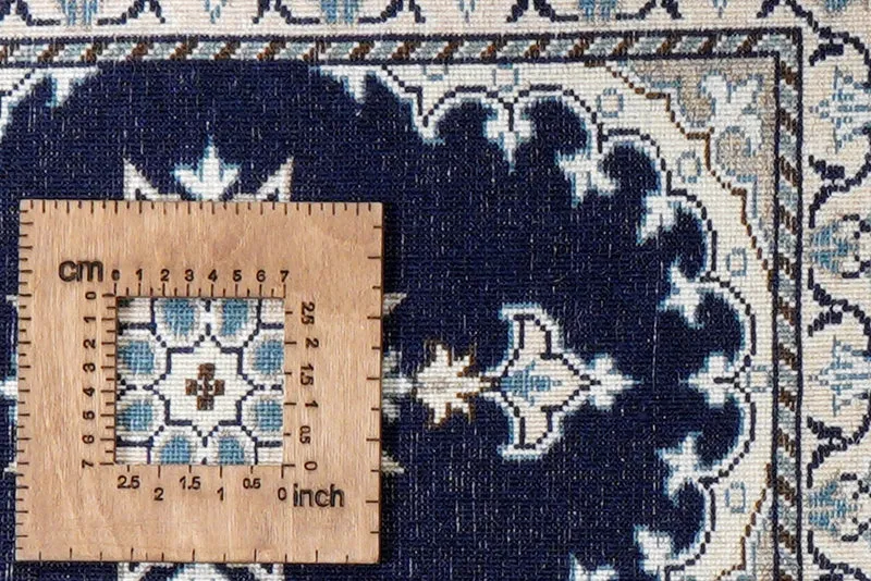 Nain 12La · Handgeknüpft – Blau, 60x40 cm