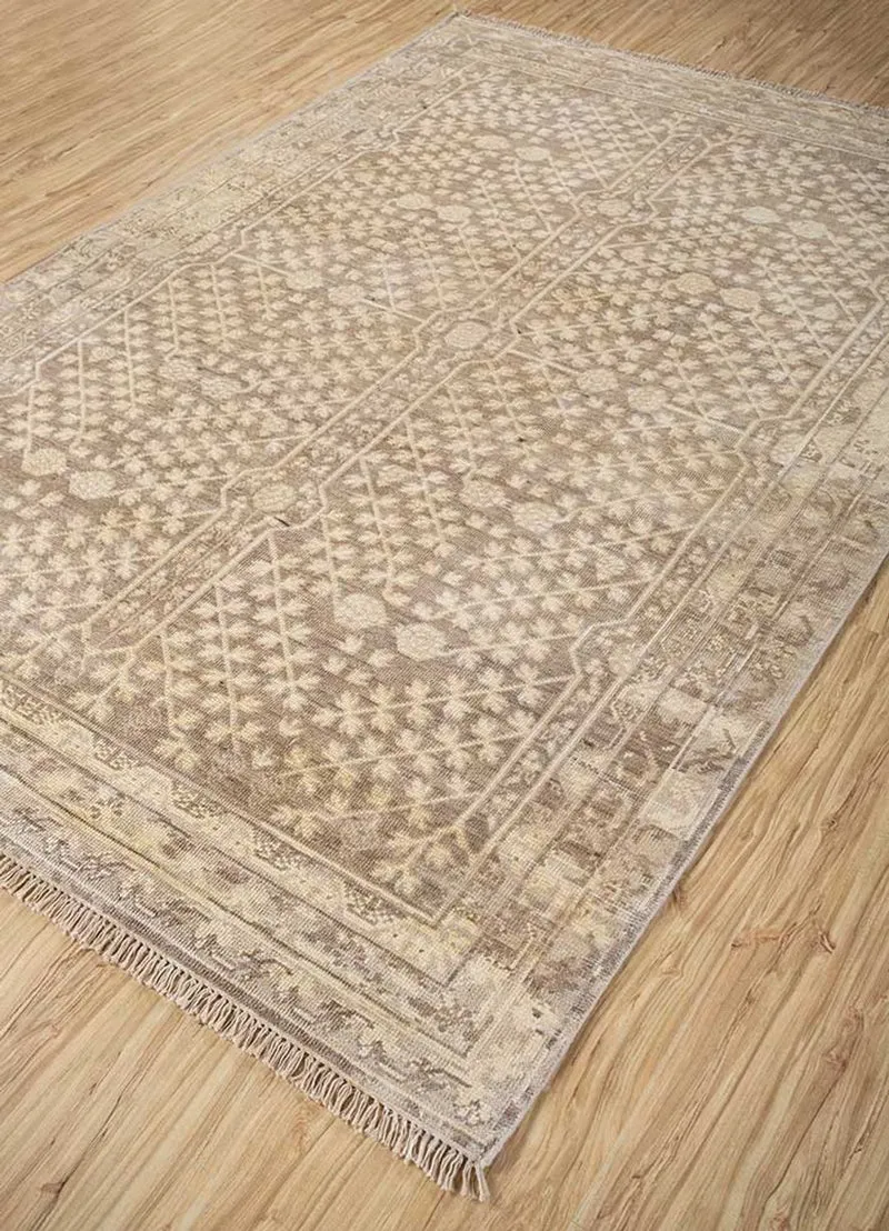 Wollteppich - 240 x 300 cm - dunkelbeige