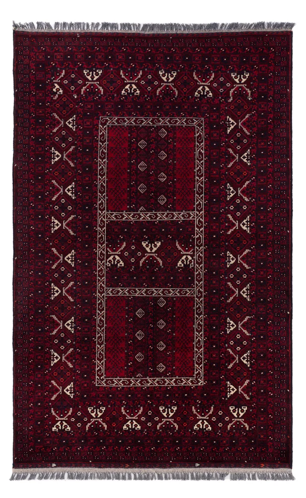 Afghan Teppich 152x240cm - Orientteppich - dunkelrot