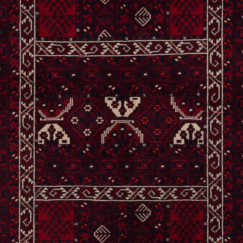 Afghan Teppich 152x240cm - Orientteppich - dunkelrot