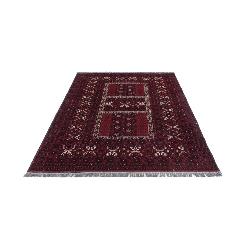 Afghan Teppich 152x240cm - Orientteppich - dunkelrot