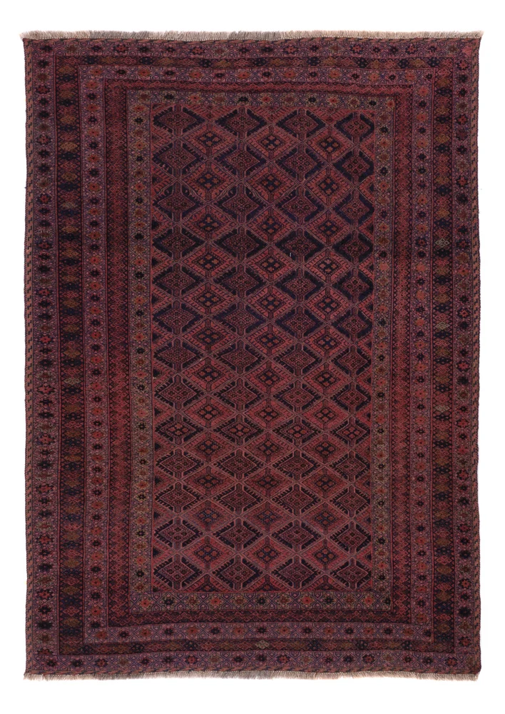 Kelim Afghan Teppich 158x224cm - dunkelrot
