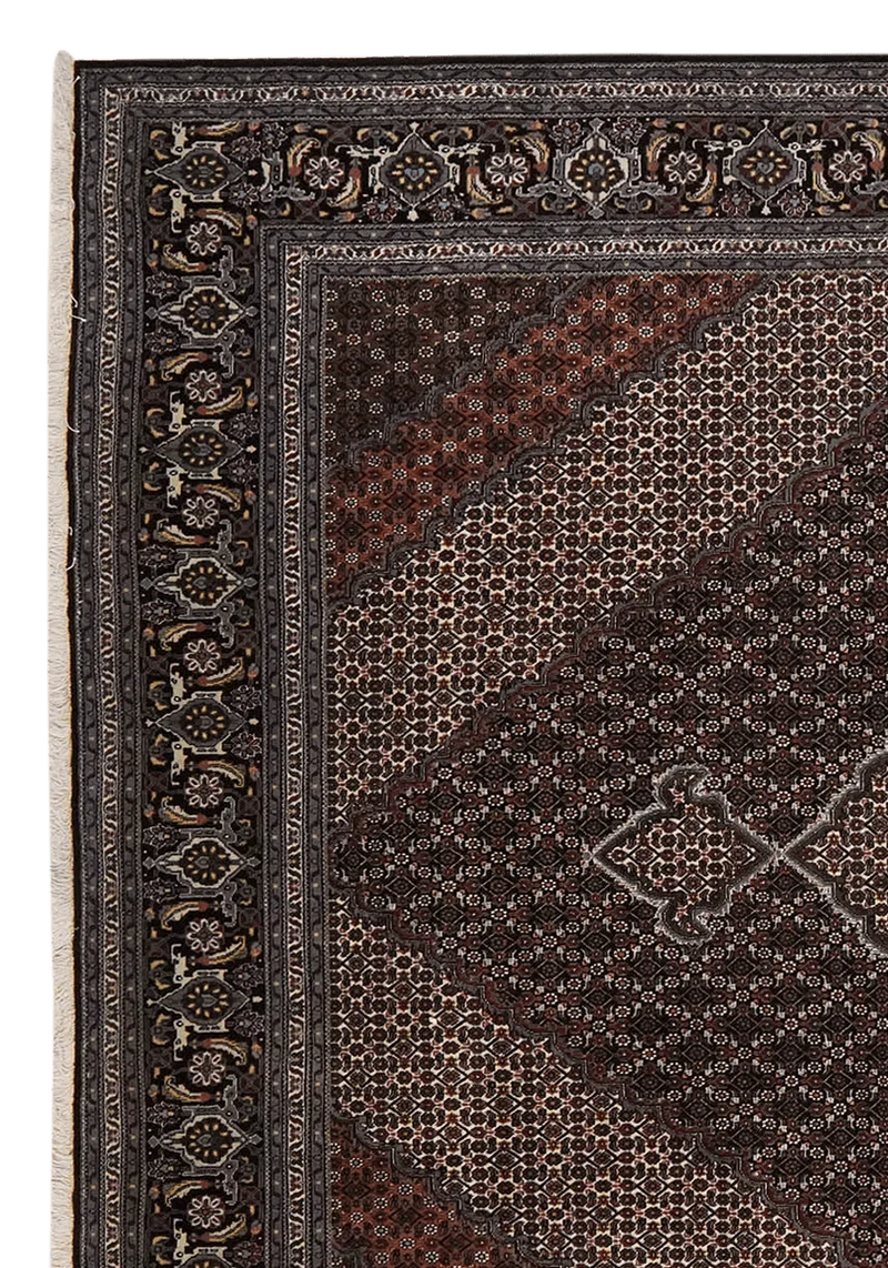 Tabriz 40 Raj · Handgeknüpft – Schwarz, 341x251 cm