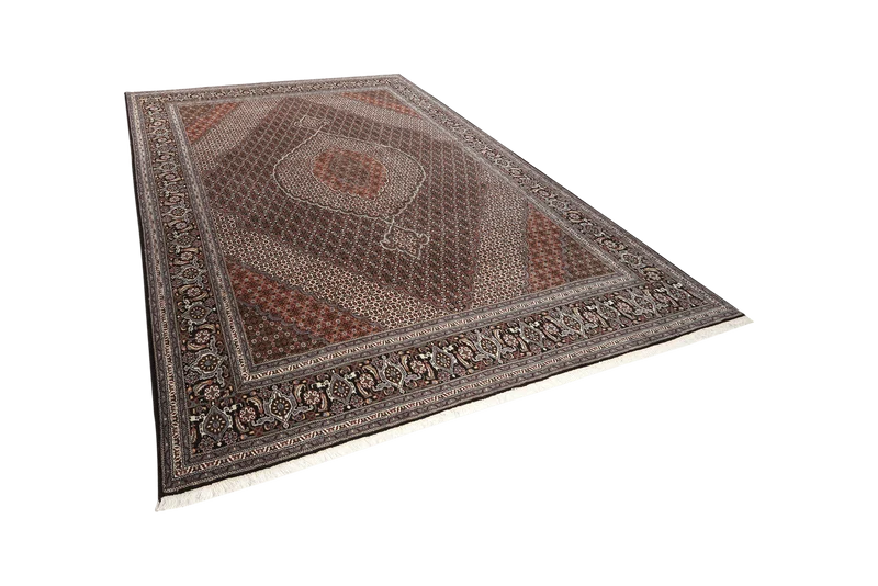 Tabriz 40 Raj · Handgeknüpft – Schwarz, 341x251 cm