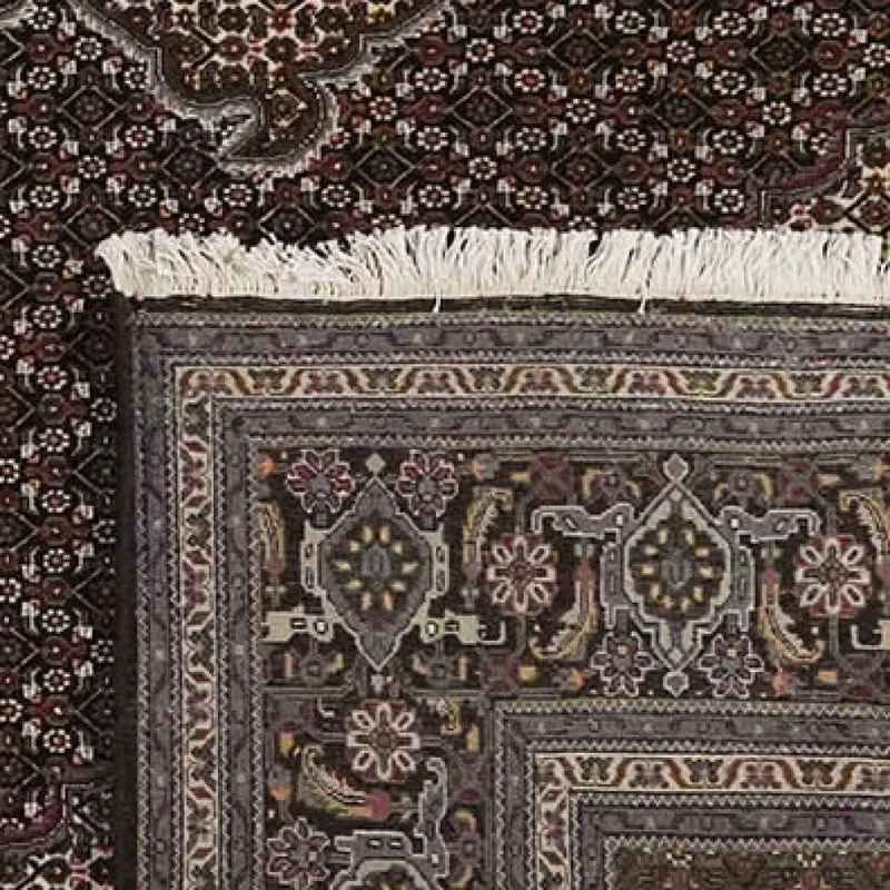 Tabriz 40 Raj · Handgeknüpft – Schwarz, 341x251 cm